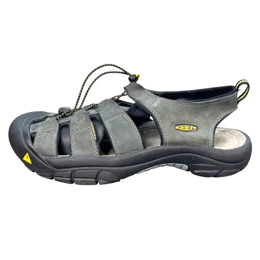 Keen Men’s Newport H2 Grey Leather Hiking Trail Sandals Size US 11.5